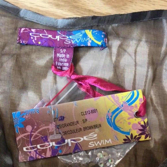 NWT SP Coupe Swim brown print coverup. - Picture 15 of 16